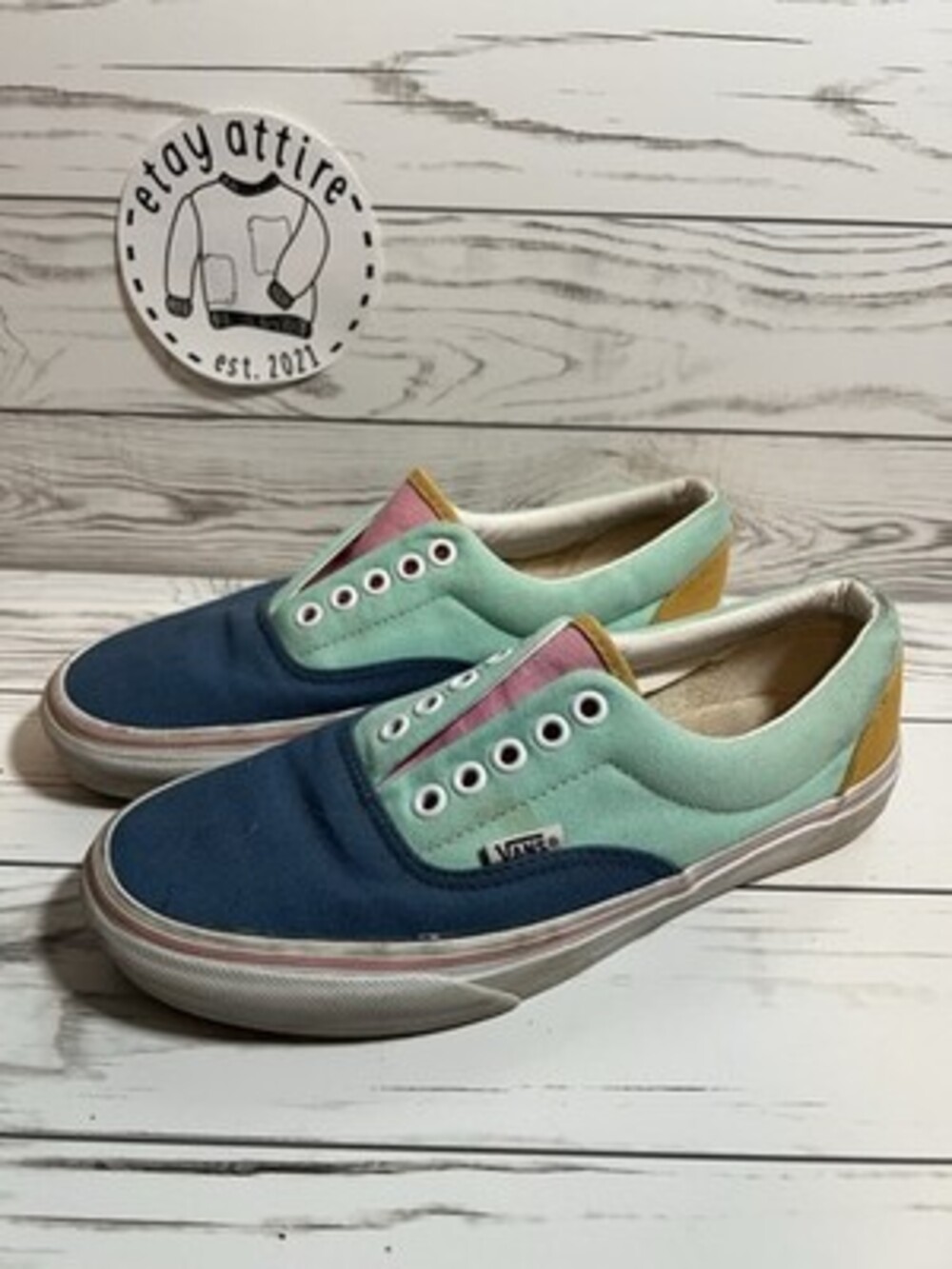 Women’s Size 8 Vans Era Colorblock Canvas Comfort Sneakers Unique Colorway